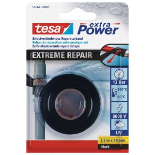Tesa Dichtungsband Extreme Repair, selbstverschweißend, schwarz universal, 2,5m x 19mm