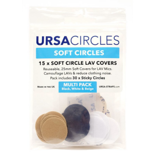 URSA 15 Soft Circles MULTIPACK 30 Stickies (5 x White / 5 x Black / 5 x Beige)