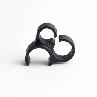 15mm Rod Mount 2-Cable Clamp Schwarz
