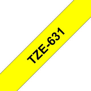 Schriftband Brother Tze-631 12mm schwarz auf gelb