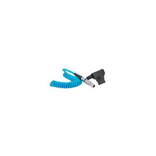 Kondor Blue Coiled D-TAP TO LEMO Compatible 2 PIN 0B MALE POWER CABLE FOR Z CAM, SMALLHD, TERADEK