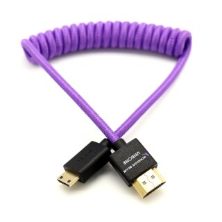 Kondor Blue Gerald Undone MK2 Mini HDMI auf Full HDMI Kabel 12-24 spiralförmig (lila)