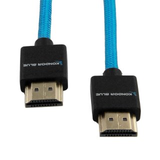 Kondor Blue HDMI to HDMI 16 Thin Braided Cable for on Camera Monitors
