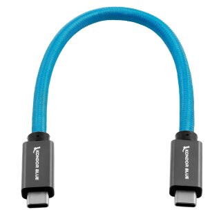 Kondor Blue USB C to USB C High Speed Cable for Samsung T5 T7 SSD - Right Angle Standard 8,5