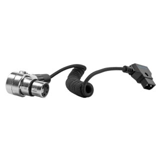Kondor Blue D-Tap to 4 Pin XLR Female Right Angle Adapter Power Coiled Cable for Blackmagic URSA Mini Pro