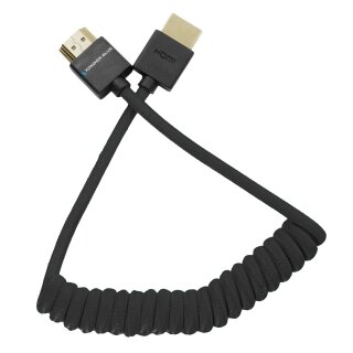 Kondor Blue Coiled Full HDMI Cable Black (12-24 - 30-60cm)