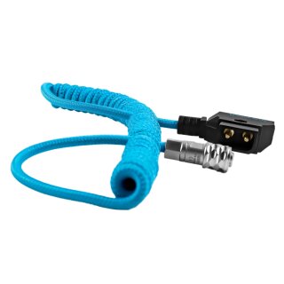 Kondor Blue Coiled D-Tap to BMPCC 6K/4K Power Cable for Blackmagic - Blue