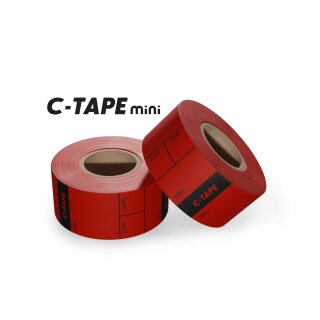 C-Tape mini, 25mm x 5m, ca. 80 Reel Tags Rot
