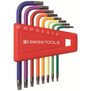 PB Swiss Tools - Rainbow Torx spanner set size T6 to T25