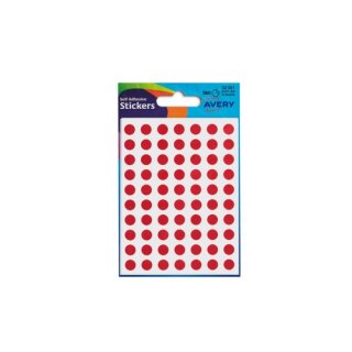 Avery Zweckform Self-Adhesive Marking Dots, Diameter 8 mm - Red