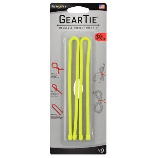 Nite Ize Gear Tie® Reusable Rubber Twist Tie™ 6 in. - 2 Pack - Neon Yellow