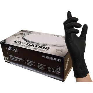 NITRAS® unisex disposable gloves BLACK WAVE black size M 100 pcs.