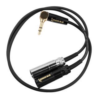 Kondor Blue Dual Mini Xlr Male To 3.5mm Stereo Trs Right Angle For Bmpcc 6k Pro/c70/rode Wireless Go Ii