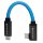 Kondor Blue USB C to USB C Cable for SSD Recording & Charging - 8K Data and Power Delivery (Right Angle) (5")