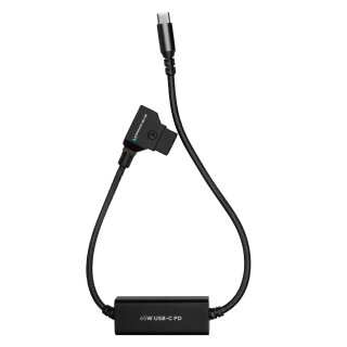 Kondor Blue 16" D-Tap to USB C Power Delivery Cable for Mirrorless Cameras & Laptops (Raven Black)