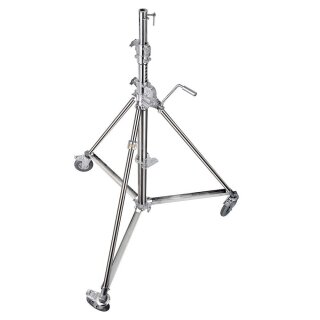 Manfrotto SUPER WIND UP SILVER STEEL STAND Tragkraft 80kg incl. wheels (474)