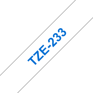 P-Touch Brother TZe-233 12mm blue on white tape