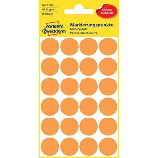 Markierungspunkte (96 Stück, Ø 18 mm) 4 Blatt orange
