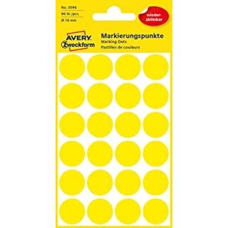 Markierungspunkte (96 Stück, Ø 18 mm) 4 Blatt gelb