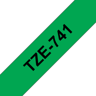 Schriftband Brother TZe-741 18mm schwarz auf grün