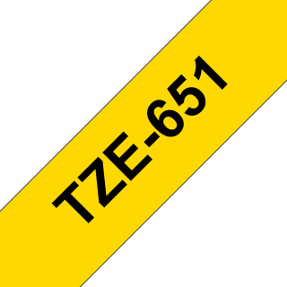 P-Touch Brother TZe-651, 24mm black on yellow tape