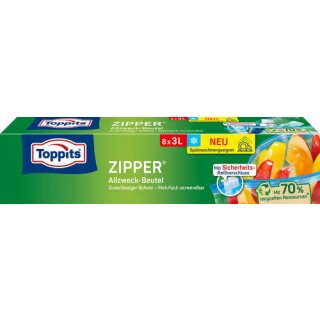 Toppits Zipper all-purpose bag 3 L (8 pieces)
