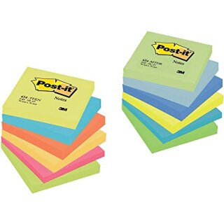 Post-it Sticky note Promotion Rainbow (76 x 76 mm, coloured, 100 sheets, 12 blocks)